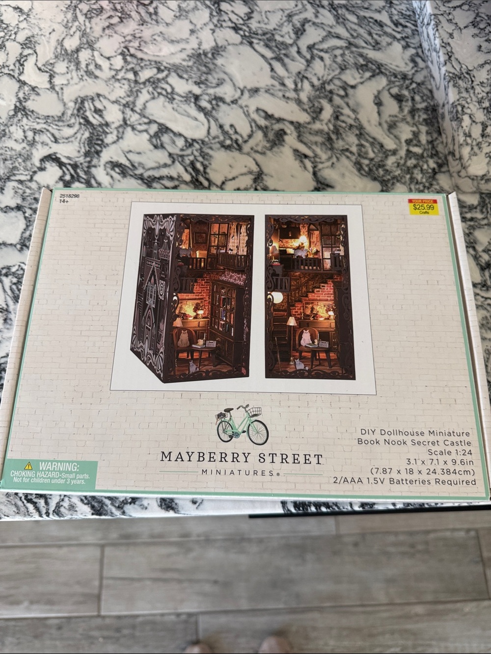Mayberry Street Miniatures DIY Book Nook Secret Castle - Brown & White